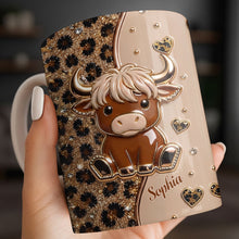 Load image into Gallery viewer, Personalized Cute Baby Highland Cow Mug Custom Name Gift for Cow Lovers