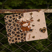 Load image into Gallery viewer, Personalized Highland Cow Metal Sign Custom Name Gift for Farm Lovers