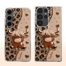 Load image into Gallery viewer, Personalized Clear Phone Case Cute Highland Cow Hearts Gift