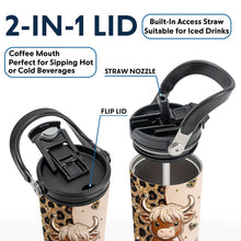 Load image into Gallery viewer, Personalized 30oz Tumbler with Handle Cute Highland Cow Gift