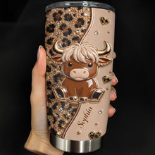 Load image into Gallery viewer, Personalized Highland Cow Custom Stainless Steel Tumbler 20oz Gift for Animal Lovers