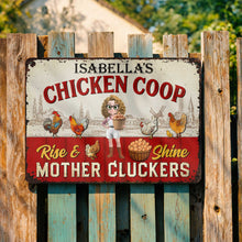 Load image into Gallery viewer, Personalized Metal Sign Mother Cluckers Gift for Chicken Lovers