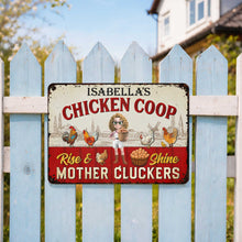 Load image into Gallery viewer, Personalized Metal Sign Mother Cluckers Gift for Chicken Lovers