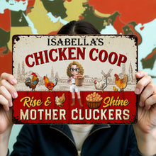 Load image into Gallery viewer, Personalized Metal Sign Mother Cluckers Gift for Chicken Lovers