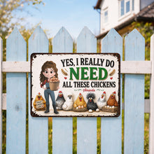 Load image into Gallery viewer, Personalized Funny Metal Sign Custom Farm Gift for Chicken Lovers