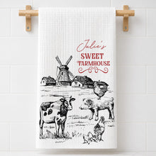 Load image into Gallery viewer, Personalized Farmhouse Kitchen Towel Custom Name Gift for Farm Lover