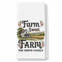 Load image into Gallery viewer, Personalized Kitchen Towel Farm Sweet Farm Family Decor Gift