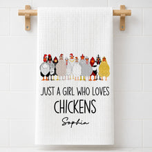 Load image into Gallery viewer, Personalized Kitchen Towel Custom Chickens Gift for Farm Lovers