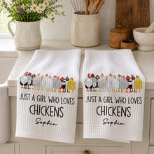 Load image into Gallery viewer, Personalized Kitchen Towel Custom Chickens Gift for Farm Lovers