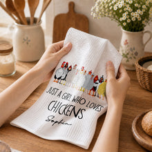 Load image into Gallery viewer, Personalized Kitchen Towel Custom Chickens Gift for Farm Lovers