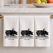 Load image into Gallery viewer, Personalized Farm Animal Kitchen Towel Custom Name Gift for Family