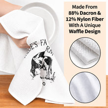 Load image into Gallery viewer, Personalized Farm Fresh Cow Sketch Kitchen Towel Gift for Mom