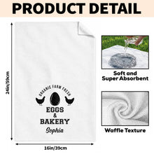 Load image into Gallery viewer, Personalized Kitchen Towel Custom Name Farm Fresh Eggs Gift