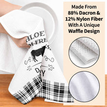 Load image into Gallery viewer, Personalized Farm Fresh Dairy Cow Kitchen Towel Custom Name Gift