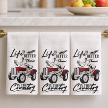 Load image into Gallery viewer, Personalized Kitchen Towel Life Is Better In The Country Farmhouse Gift for Dad