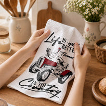 Load image into Gallery viewer, Personalized Kitchen Towel Life Is Better In The Country Farmhouse Gift for Dad