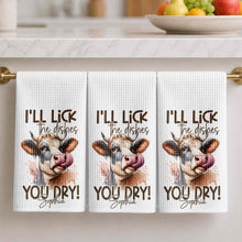 Load image into Gallery viewer, Personalized Kitchen Towel Funny Highland Cow Gift for Farm Lover