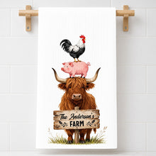 Load image into Gallery viewer, Personalized Farm Kitchen Towel Custom Family Name Gift