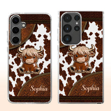 Load image into Gallery viewer, Personalized Clear Phone Case Cute Highland Cow Design Gift