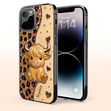 Load image into Gallery viewer, Personalized Clear Phone Case Cute Pink Highland Cow Gift