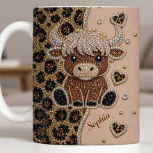Load image into Gallery viewer, Personalized Highland Cow Coffee Mug Custom Name Gift for Cow Lovers