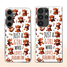 Load image into Gallery viewer, Personalized Clear Phone Case with Highland Cows and Flowers for Her