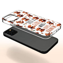 Load image into Gallery viewer, Personalized Clear Phone Case with Highland Cows and Flowers for Her