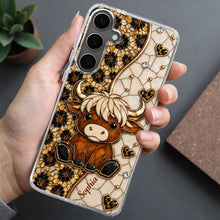 Load image into Gallery viewer, Personalized Clear Phone Case Cute Highland Cow Gift for Farm Lovers