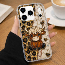 Load image into Gallery viewer, Personalized Clear Phone Case Cute Highland Cow Gift for Farm Lovers