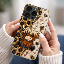 Load image into Gallery viewer, Personalized Clear Phone Case Cute Highland Cow Gift for Farm Lovers