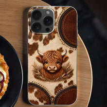 Load image into Gallery viewer, Personalized Clear Phone Case Highland Cow 3D Effect Gift