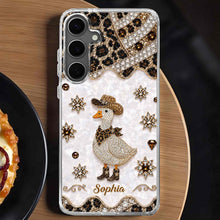 Load image into Gallery viewer, Personalized Clear Phone Case Cowboy Goose Sparkle Gift