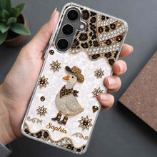 Load image into Gallery viewer, Personalized Clear Phone Case Cowboy Goose Sparkle Gift