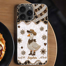 Load image into Gallery viewer, Personalized Clear Phone Case Cowboy Goose Sparkle Gift