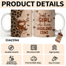 Load image into Gallery viewer, Personalized Highland Cow Coffee Mug Custom Name Gift for Animal Lovers
