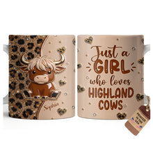 Load image into Gallery viewer, Personalized Highland Cow Coffee Mug Custom Name Gift for Animal Lovers
