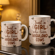 Load image into Gallery viewer, Personalized Highland Cow Coffee Mug Custom Name Gift for Animal Lovers