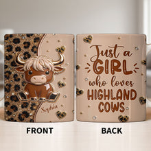 Load image into Gallery viewer, Personalized Highland Cow Coffee Mug Custom Name Gift for Animal Lovers