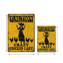 Load image into Gallery viewer, Personalized Metal Sign Crazy Chicken Lady Gift for Farmers
