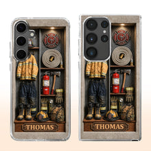 Load image into Gallery viewer, Personalized Clear Phone Case Custom Name Firefighter Gift