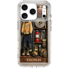 Load image into Gallery viewer, Personalized Clear Phone Case Custom Name Firefighter Gift
