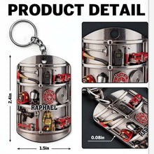 Load image into Gallery viewer, Personalized Firefighter Stainless Steel Keychain Gift for Dad
