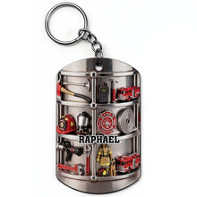 Load image into Gallery viewer, Personalized Firefighter Stainless Steel Keychain Gift for Dad