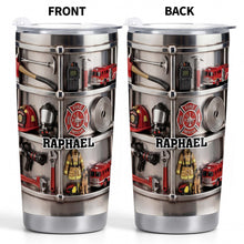 Load image into Gallery viewer, Personalized Firefighter Stainless Steel Tumbler 20oz Gift for Dad