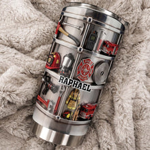 Load image into Gallery viewer, Personalized Firefighter Stainless Steel Tumbler 20oz Gift for Dad
