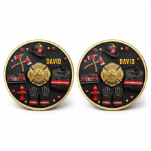 Load image into Gallery viewer, Personalized Firefighter Courage Commemorative Coin Custom Gift