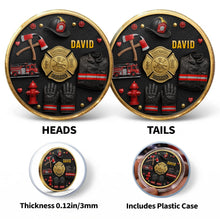 Load image into Gallery viewer, Personalized Firefighter Courage Commemorative Coin Custom Gift