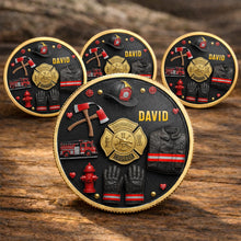Load image into Gallery viewer, Personalized Firefighter Courage Commemorative Coin Custom Gift