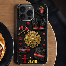 Load image into Gallery viewer, Personalized Clear Phone Case Firefighter Courage Gift for Dad