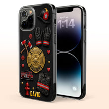 Load image into Gallery viewer, Personalized Clear Phone Case Firefighter Courage Gift for Dad